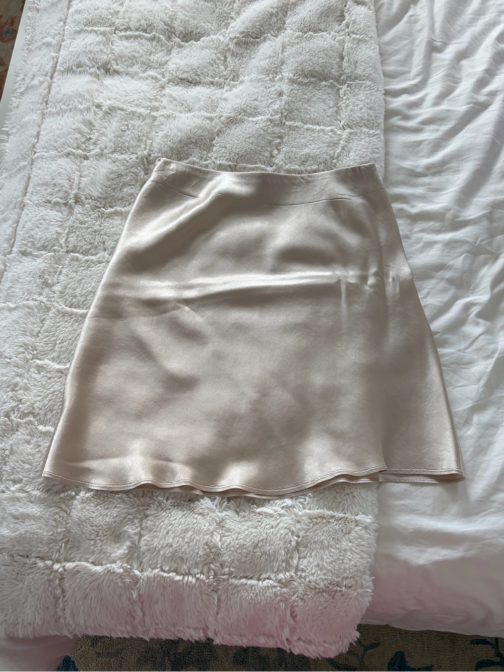 Babaton Satin A-Line Skirt in Light Cream